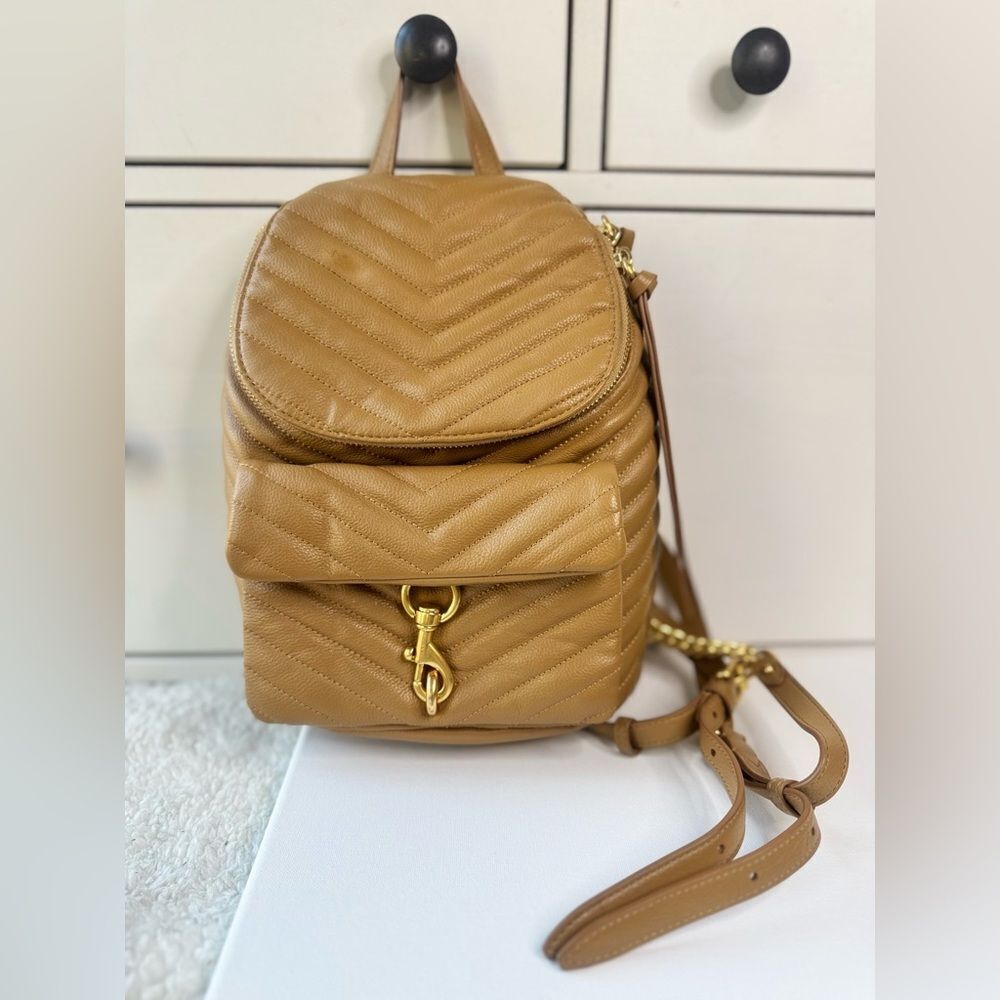 Rebecca Minkoff Tan Quilted Backpack